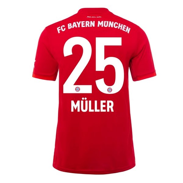 Camiseta Bayern Munich NO.25 Muller Primera equipo 2019-20 Rojo